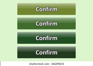 Set of glossy green buttons for web site. button for a site. Confirm. Vector illustration, EPS 10