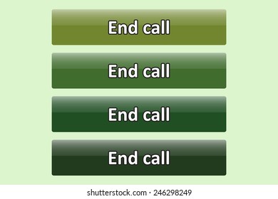 Set of glossy green buttons for web site. button for a site. End call. Vector illustration, EPS 10