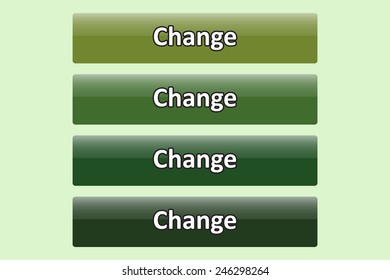 Set of glossy green buttons for web site. button for a site. Change. Vector illustration, EPS 10