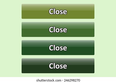 Set of glossy green buttons for web site. button for a site. Close. Vector illustration, EPS 10