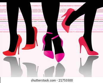set of glossy high heels