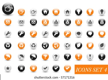 Set glossy icons, buttons for web, applications, internet, symbol, sign