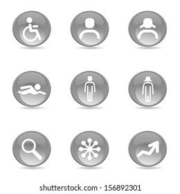 set of glossy icons, vector 