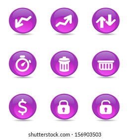 set of glossy icons, vector 
