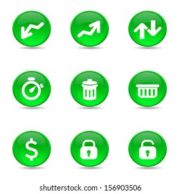 set of glossy icons, vector 