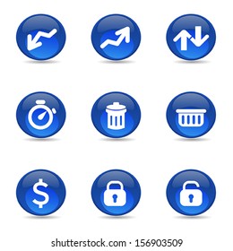 set of glossy icons, vector 