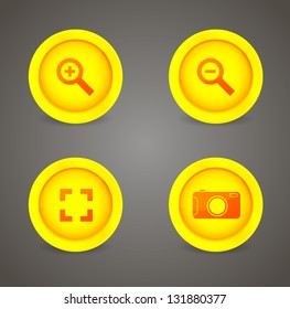 Set of glossy image browser icons. Vector icons