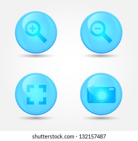 Set of glossy image browser icons. Vector icons
