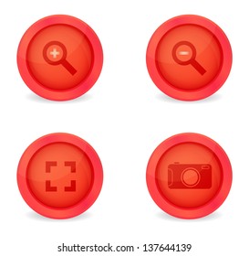 Set of glossy image browser icons. Vector icons