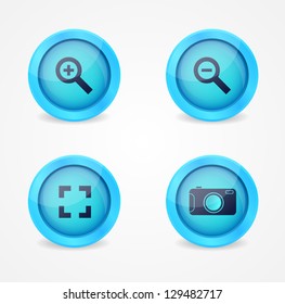 Set of glossy image browser vector icons