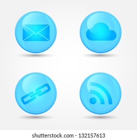 Set of glossy internet icons. Vector icons