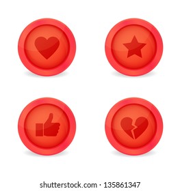 Set of glossy internet icons. Vector icons