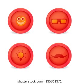 Set of glossy internet icons. Vector icons