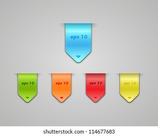 Set of Glossy Labels. Bookmarks Vector Illustration, eps 10