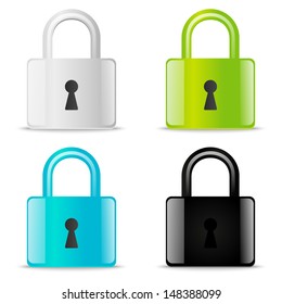 Set of glossy lock icons