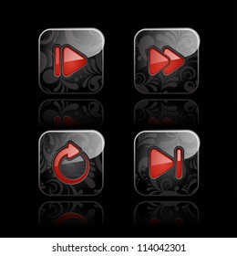 Set of glossy media player icons (set #2)