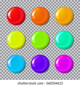 Set of glossy nail polish blots isolated on transparent background. Vector illustration for your graphic design.
