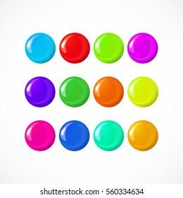 Set of glossy nail polish blots isolated on white background. Vector illustration for your graphic design.