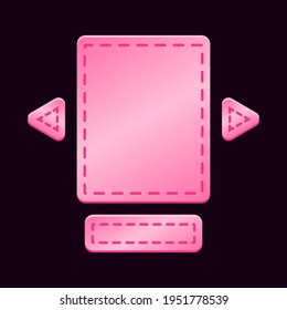 set of glossy pink game ui board pop up template for gui asset elements vector illustration