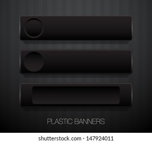Set of glossy plastic banners for business design, infographics, reports, number options, step presentation or workflow layout. Clean and modern style