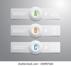 Set of glossy plastic banners template for step presentation, infographics, business design, progress, number options, websites, reports or workflow layout. Clean and modern style