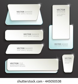 Set of glossy plastic banners for your design. Vector template illustration.