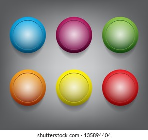 Set of glossy plastic buttons for websites