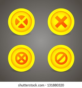 Set of glossy prohibitory icons. Vector icons
