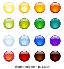 set of glossy rainbow-colored web-buttons