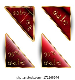 Set of the glossy red stickers. You could use it as a banner 