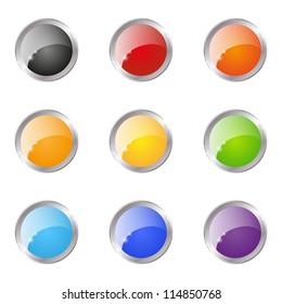 Set of glossy round buttons