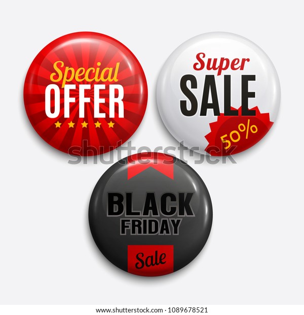 Set Glossy Sale Badges Product Promotions Stock Vector Royalty