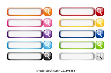 Set of glossy search buttons