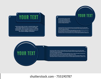 Set of glossy sleek banner with title and body text template