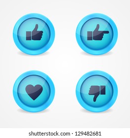 Set of glossy social vector icons