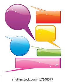 Set of glossy speech boxes