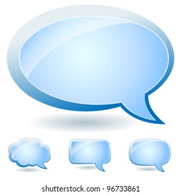 Set of glossy speech bubble blank - vector background