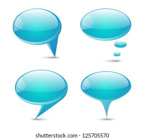 Set of glossy speech bubbles