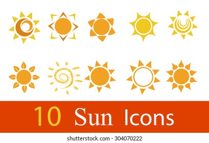 Set of glossy sun images