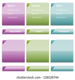 Set of glossy templates and buttons.