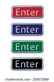 set of glossy vector enter buttons