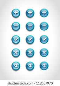 A set of glossy vector round web buttons