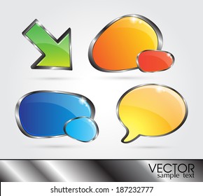 set glossy volume download button icon. Vector design