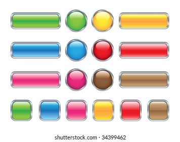 set of glossy web buttons