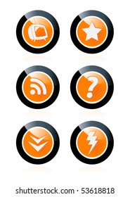 set of glossy web buttons on white