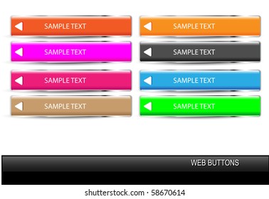 Set of glossy web buttons-Vector