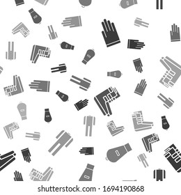 Set Gloves, Lift bag, Boots and Wetsuit for scuba diving on seamless pattern. Vector