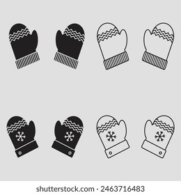 set gloves logo line art simple minimalist vector illustration template icon graphic design