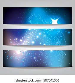 Set Of Glowing Banners