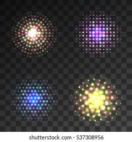  Set glowing circles.Set circles with glow effect.